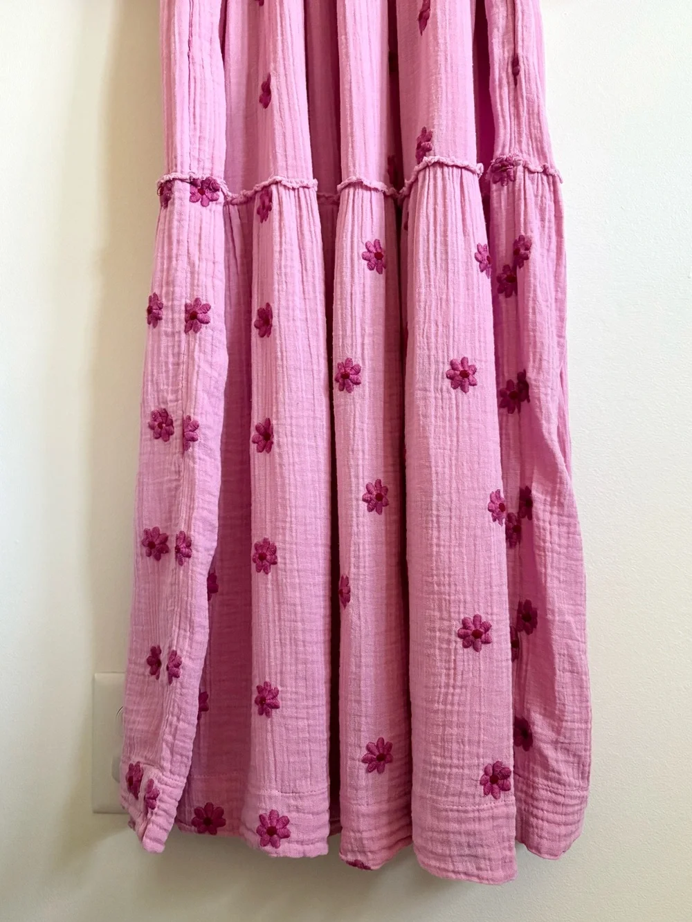Free People Dahlia Embroidered Maxi Dress in Pink